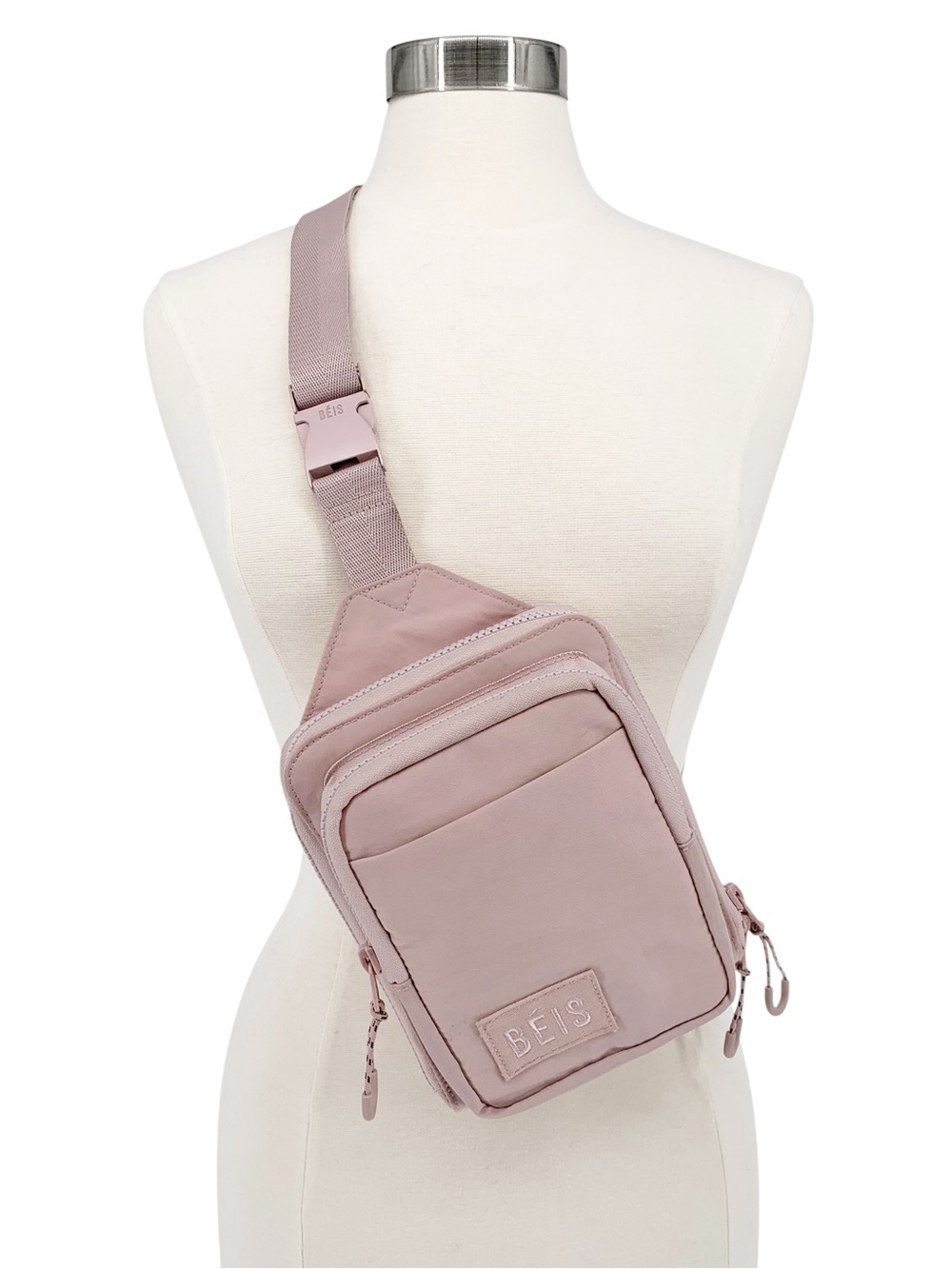 BEIS Atlas Pink Crossbody Sling (Hiking Jogging Running Traveling Vacation)